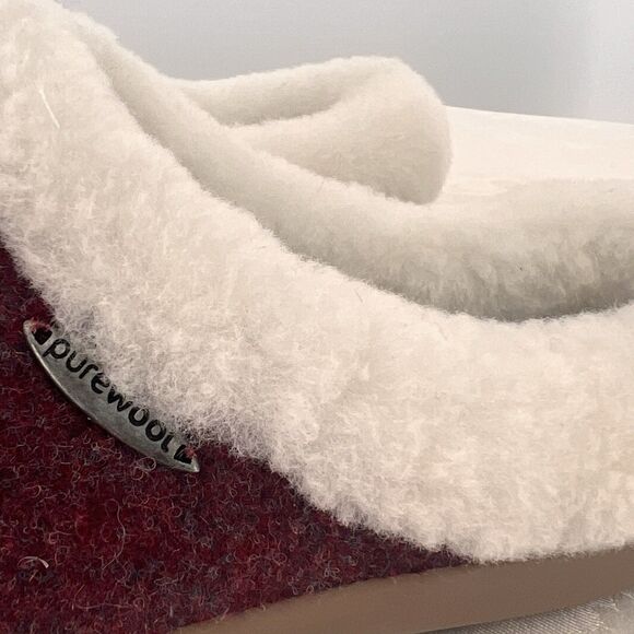 Cosyfeet Women's Mule Slippers Donna Sheepskin US 6 Extra Wide 6E Ruby No Insole - Picture 4 of 9